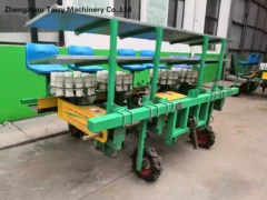 4-row towed transplanting machine